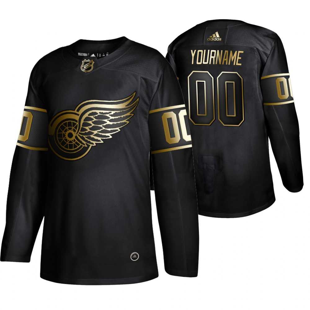 Red Wings Customized Black Gold Adidas Jersey,We sell and wholesale Red Wings Customized Black Gold Adidas Jersey on line form chian!